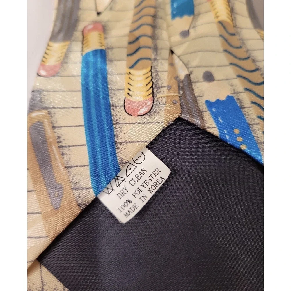 Vintage Novelty‎ Neck Tie Pencil Paper Steven Harris Teacher's Tie Collection